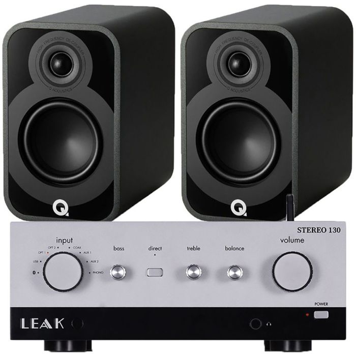 LEAK Stereo 130 Integrated Amplifier with Q Acoustics 5010 Bookshelf Speakers