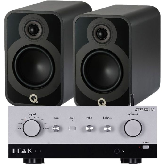 LEAK Stereo 130 Integrated Amplifier with Q Acoustics 5020 Bookshelf Speakers
