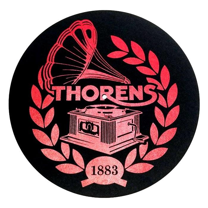 Thorens Felt Turntable Mat Black/Red Logo