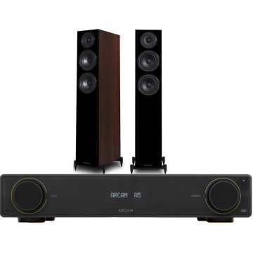 Arcam Radia A5 Integrated Amplifier with Wharfedale Diamond 12.3 Speakers-Walnut