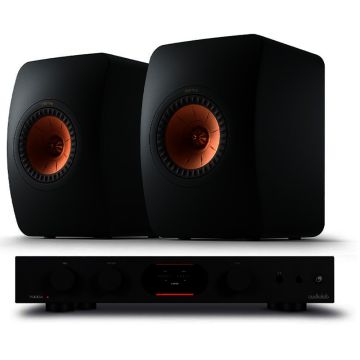 Audiolab 7000A Integrated Amplifier with KEF LS50 Meta Standmount Loudspeakers