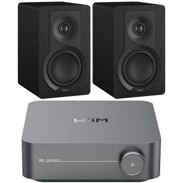 Dali Kupid Speakers and WiiM Amp Pro - Black Ash