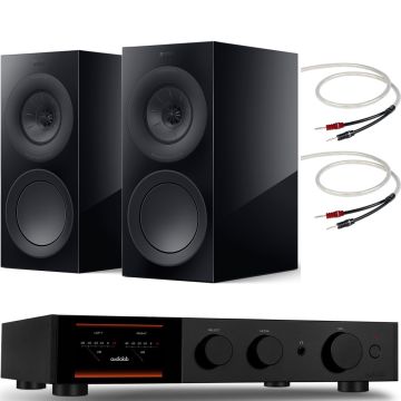 Hi-Fi System 15 – Audiolab 9000A + KEF R3 Meta + Cables - Black Gloss - Black