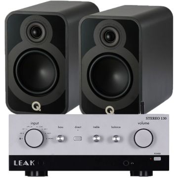 LEAK Stereo 130 Integrated Amplifier with Q Acoustics 5020 Bookshelf Speakers