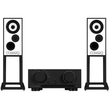 Mission 778X Amplifier and 700 Speakers w/Stands Package-Black Oak-Black