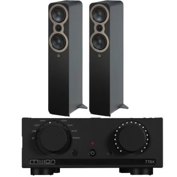 Mission 778X Integrated Amplifier with Q Acoustics 3050c Speakers - Satin Black