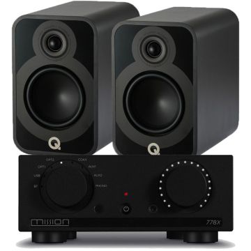 Mission 778X Integrated Amplifier with Q Acoustics 5020 Bookshelf Speakers