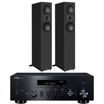 Mission QX-3 MkII and Yamaha R-N600A Bundle-Black-Black