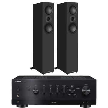 Mission QX-3 MkII and Yamaha R-N800A Bundle-Black-Black