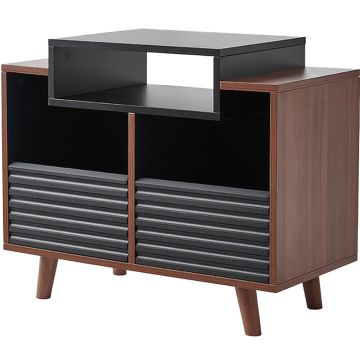 Norstone Oslo 800 Vinyl Turntable Cabinet - Black/Walnut