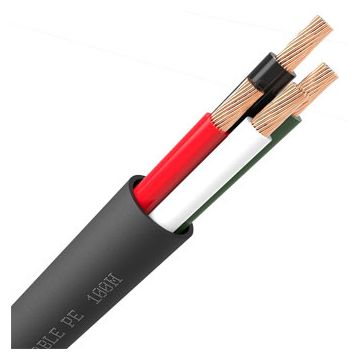 QED QX16/4 Outdoor 4-Core Black Speaker Cable - Per Metre