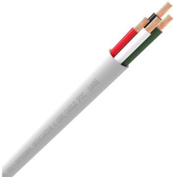 QED QX16/4 Flame Retardent PVC White 4-Core Speaker Cable - Per Metre