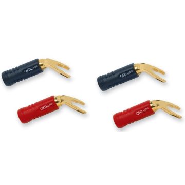 QED Screwloc ABS Spade Plug - 4 Pack