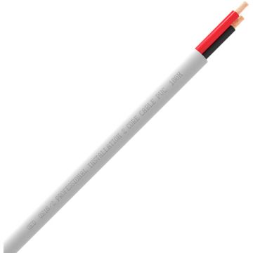 QED QX16/2 Flame Retardent PVC White 2-Core Speaker Cable - Per Metre