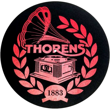 Thorens Felt Turntable Mat Black/Red Logo