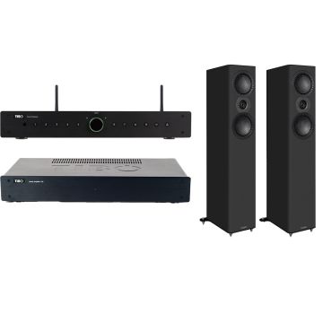 Tibo PA150 Power Amplifier + Tibo Smart Streamer + Mission QX-3 MkII Speakers Package - Black