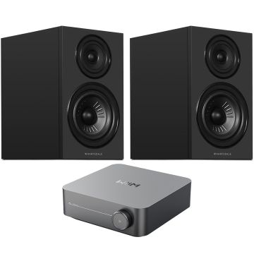 WiiM Amp and Wharfedale Diamond 12.2i Package-Black-Space Grey