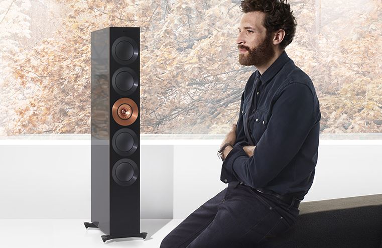 The new KEF Reference 5 in Copper Black Aluminium. The LS50 clearly having its influence on this finish!